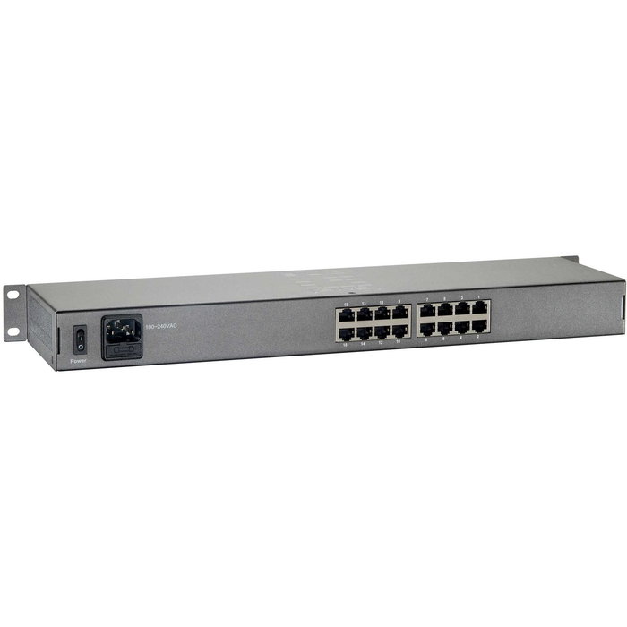 LevelOne FEP-1601 Switch 16 Puertos Fast Ethernet PoE 250W Montaje en Rack 19" Full Duplex para Redes