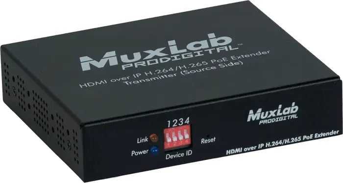 MUXLAB Transmisor HDMI H.264/H.265 PoE para Extensión de Señal hasta 100m