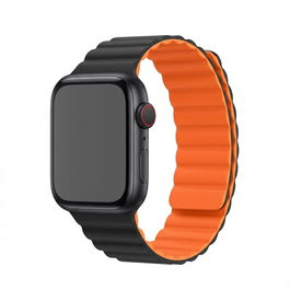 GUAN GA-MAG-BNDA-P+OMS Premium Pro Armband para Apple Watch, Naranja/Negro, 38mm, 40mm, 41mm, 42mm (Series 10)