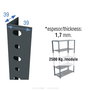 Simon Rack Perfil Estantería Clásica p/40 2000mm Gris Metálico