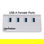 MANHATTAN Hub USB 3.0 de 4 Puertos, 5 Gbps, Aluminio