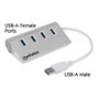 MANHATTAN Hub USB 3.0 SuperSpeed de 4 Puertos, Aluminio/Blanco