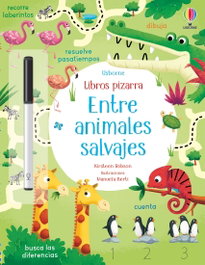 USBORNE Entre animales salvajes libros pizarra