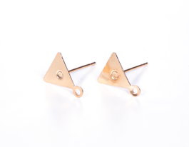 Innspiro Pendiente metálico para incrustar base triangular dorado 7,6x9,5x12,2mm