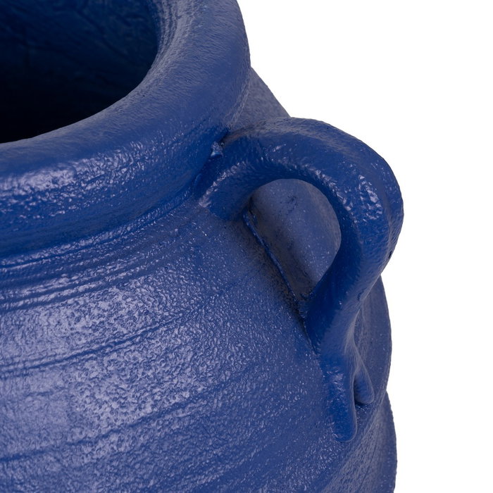 Vasija Azul Oscuro Resina Decoración 56 X 56 X 60 cm