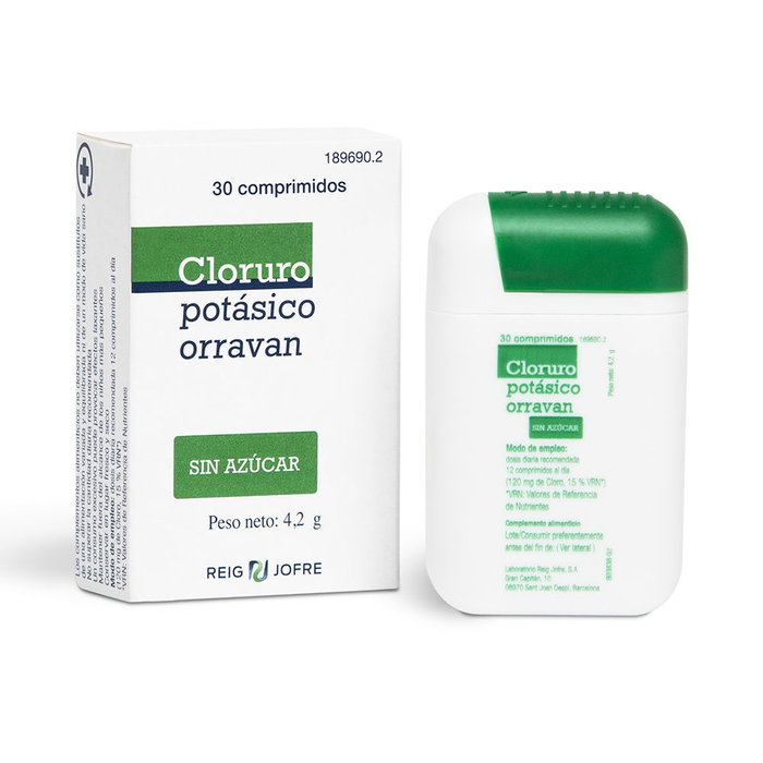 Orravan Cloruro Potásico sin azúcar 30 comprimidos para Salud Bucofaríngea Orravan Cloruro Potásico sin azúcar 30 comprimidos para Salud Bucofaríngea