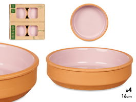 La Dehesa Set 4 Cazuelas Barro 16 cm Color Rosa (Set de 6)