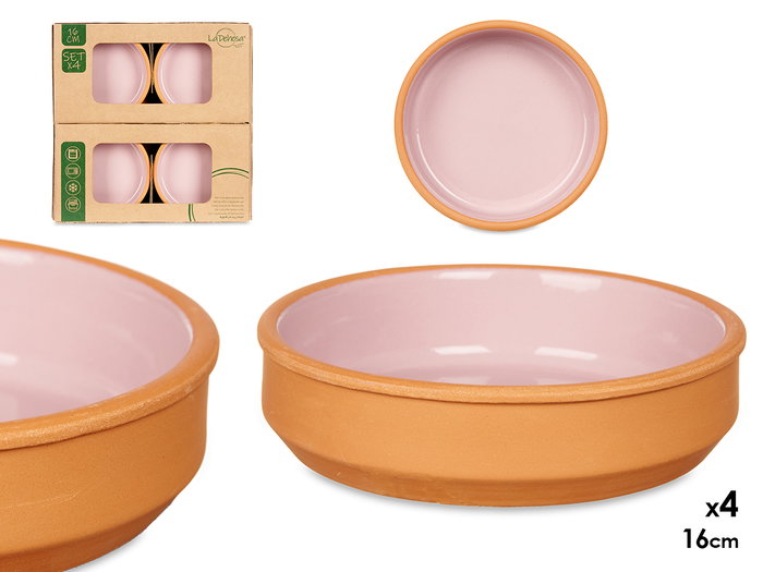 La Dehesa Set 4 Cazuelas Barro 16 cm Color Rosa (Set de 6) La Dehesa Set 4 Cazuelas Barro 16 cm Color Rosa (Set de 6)