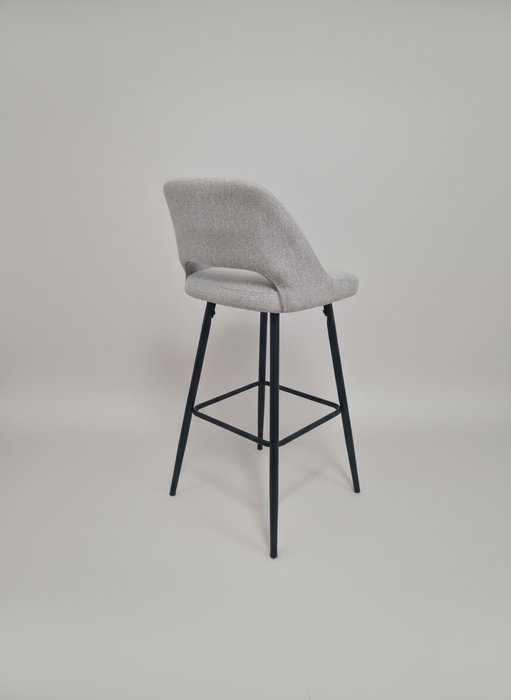 BORDECOR Sillón Tapizado Gris con Estructura Metálica Negra BORDECOR Sillón Tapizado Gris con Estructura Metálica Negra