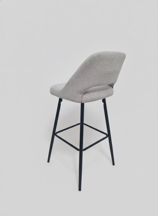 BORDECOR Sillón Tapizado Gris con Estructura Metálica Negra BORDECOR Sillón Tapizado Gris con Estructura Metálica Negra