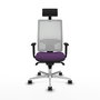 PIQUERAS Y CRESPO Silla de oficina Horna con Mecanismo Sincro, Morado y Blanco