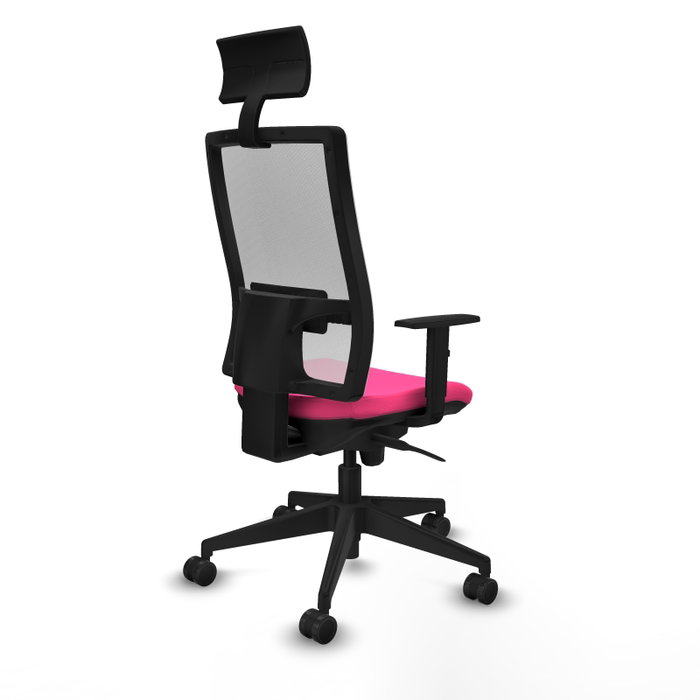 PIQUERAS Y CRESPO Silla de oficina Horna Rosa con Malla Blanca