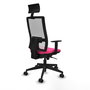 PIQUERAS Y CRESPO Silla de oficina Horna Rosa con Malla Blanca