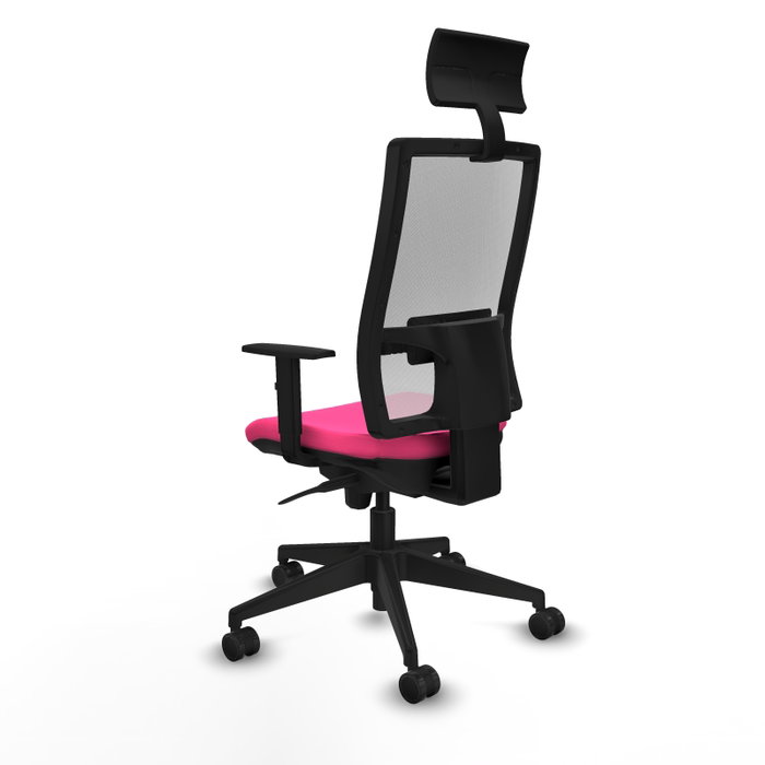 PIQUERAS Y CRESPO Silla de oficina Horna Rosa con Malla Blanca