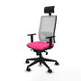 PIQUERAS Y CRESPO Silla de oficina Horna Rosa con Malla Blanca