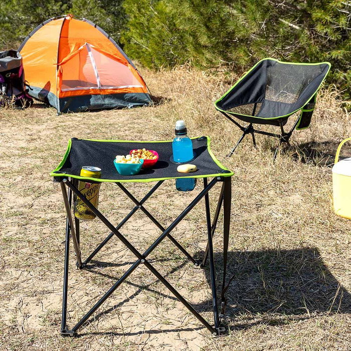 Mesa de Camping Textil Plegable con Funda Cafolby InnovaGoods Mesa de Camping Textil Plegable con Funda Cafolby InnovaGoods