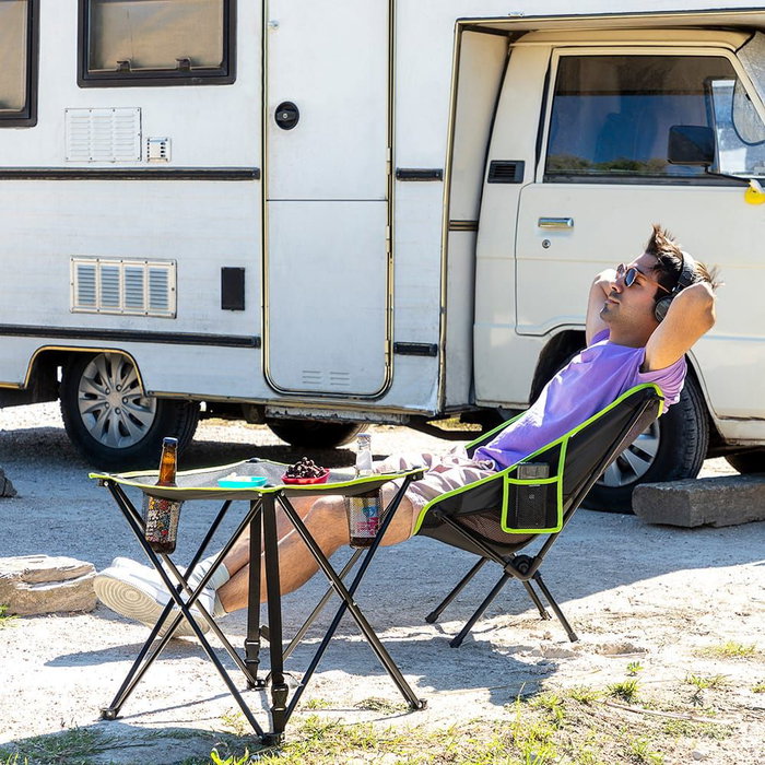 Mesa de Camping Textil Plegable con Funda Cafolby InnovaGoods Mesa de Camping Textil Plegable con Funda Cafolby InnovaGoods