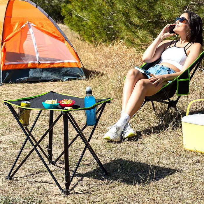 Mesa de Camping Textil Plegable con Funda Cafolby InnovaGoods Mesa de Camping Textil Plegable con Funda Cafolby InnovaGoods