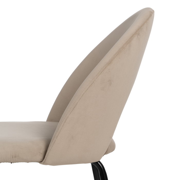 Silla Beige Tejido-Metal Contract 49 X 60 X 81 cm (Set de 4)