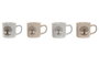 DKD Home Decor Taza Tradicional Tree of life 24 Beige Blanco Roto Gres 9 x 8.5 x 13 cm (4 Unidades)