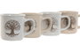 DKD Home Decor Taza Tradicional Tree of life 24 Beige Blanco Roto Gres 9 x 8.5 x 13 cm (4 Unidades)
