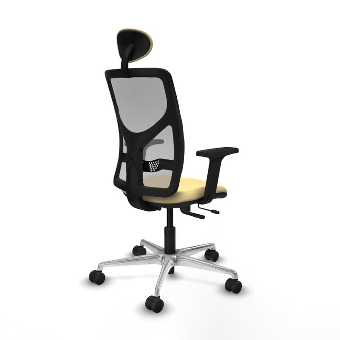 PIQUERAS Y CRESPO Silla de oficina Motilla con mecanismo Sincro/Traslack, Crema y Gris