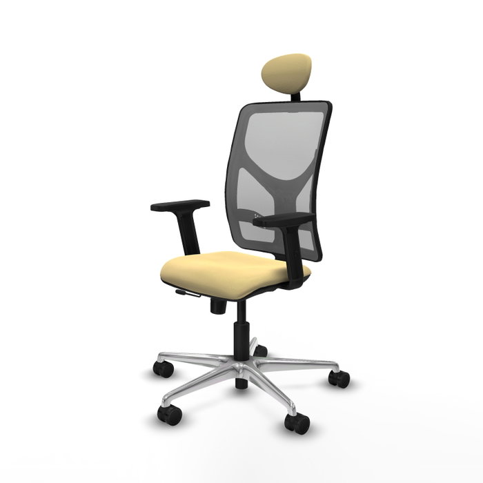 PIQUERAS Y CRESPO Silla de oficina Motilla con mecanismo Sincro/Traslack, Crema y Gris
