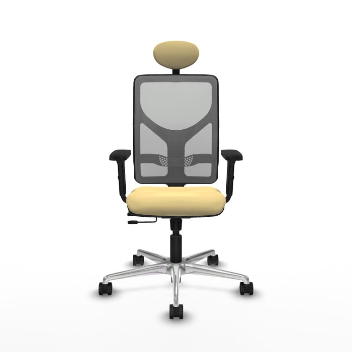 PIQUERAS Y CRESPO Silla de oficina Motilla con mecanismo Sincro/Traslack, Crema y Gris