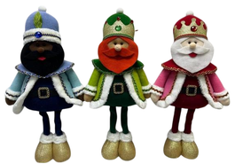DKD Home Decor Figuras de Poliester Extensibles Surtidas de 3 Piezas