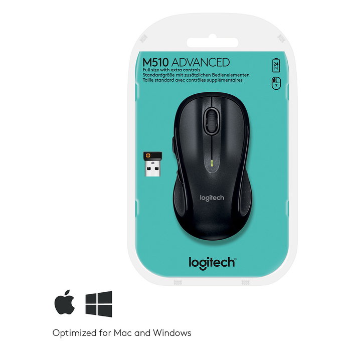 Logitech M510 Ratón Inalámbrico RF Láser Negro Logitech M510 Ratón Inalámbrico RF Láser Negro