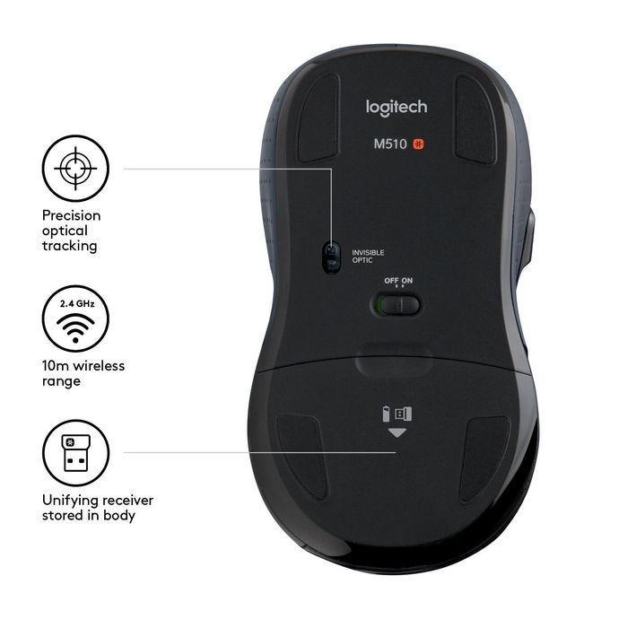 Logitech M510 Ratón Inalámbrico Negro