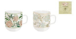 DKD Home Decor Tazas de Porcelana IVY&DAISY 2022, 380ml, Surtido de 2 Colores