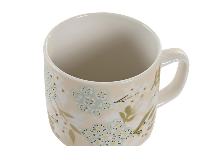 DKD Home Decor Tazas de Porcelana IVY&DAISY 2022, 380ml, Surtido de 2 Colores