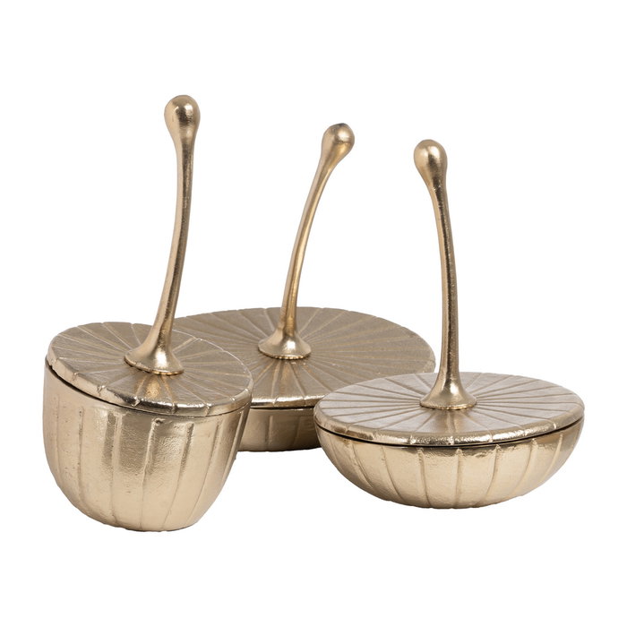 Caja Dorado Metal Decoración 18 X 18 X 38 cm