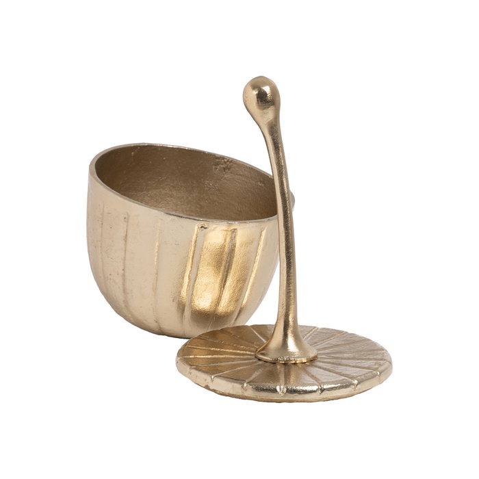 Caja Dorado Metal Decoración 18 X 18 X 38 cm