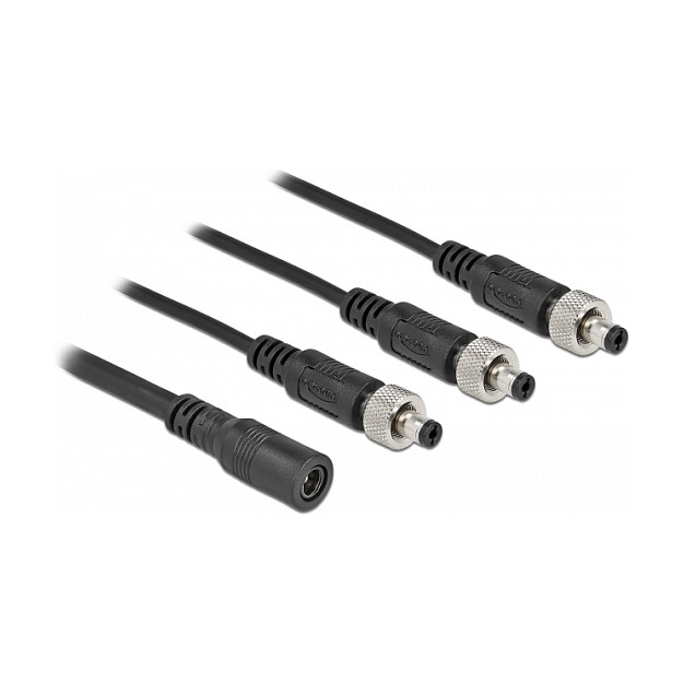 DeLOCK Cable divisor de CC 5,5 x 2,1 mm 1 x hembra a 3 x macho roscable DeLOCK Cable divisor de CC 5,5 x 2,1 mm 1 x hembra a 3 x macho roscable