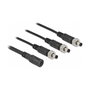 DeLOCK Cable divisor de CC 5,5 x 2,1 mm 1 x hembra a 3 x macho roscable