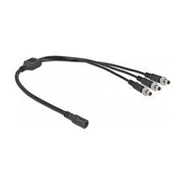 DeLOCK Cable divisor de CC 5,5 x 2,1 mm 1 x hembra a 3 x macho roscable