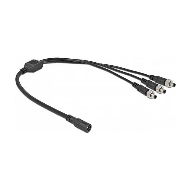 DeLOCK Cable divisor de CC 5,5 x 2,1 mm 1 x hembra a 3 x macho roscable DeLOCK Cable divisor de CC 5,5 x 2,1 mm 1 x hembra a 3 x macho roscable