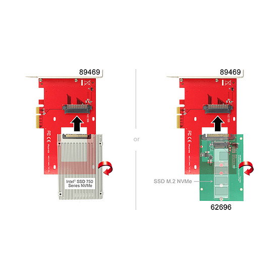DeLOCK Tarjeta PCI Express con controlador de almacenamiento 1 x NVMe U.2 interno 2.5 pulg. (6.4 cm) DeLOCK Tarjeta PCI Express con controlador de almacenamiento 1 x NVMe U.2 interno 2.5 pulg. (6.4 cm)