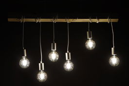 DKD Home Decor Lámpara de Techo Scandi Blanco Negro 2 Unidades 7 x 160 x 100 cm