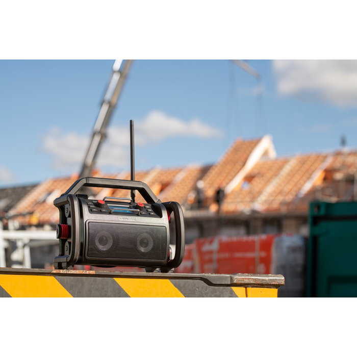 Perfectpro Rockpro Radio de lugar de trabajo Digital DAB+ FM Negro, Rojo