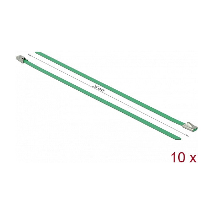 DeLOCK Bridas de Acero Inoxidable 200 x 4,6 mm Verde 10 Piezas DeLOCK Bridas de Acero Inoxidable 200 x 4,6 mm Verde 10 Piezas