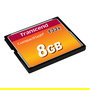 Transcend TS8GCF133 Tarjeta CompactFlash de 8GB MLC, Velocidad 133X, Lectura 50 MB/s, Escritura 20 MB/s, Color Negro