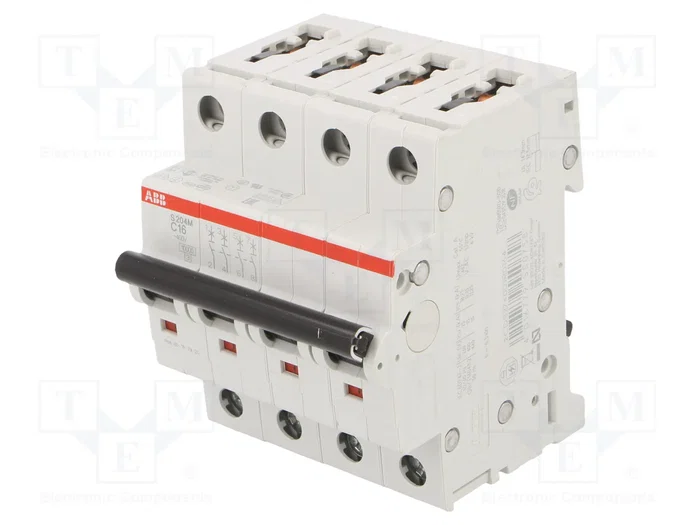 ABB S200M-C16 Interruptor magnetotérmico 4 polos 16A C ABB S200M-C16 Interruptor magnetotérmico 4 polos 16A C