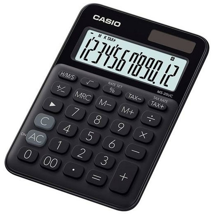 CASIO Calculadora de sobremesa MS-20UC Negro 12 dígitos