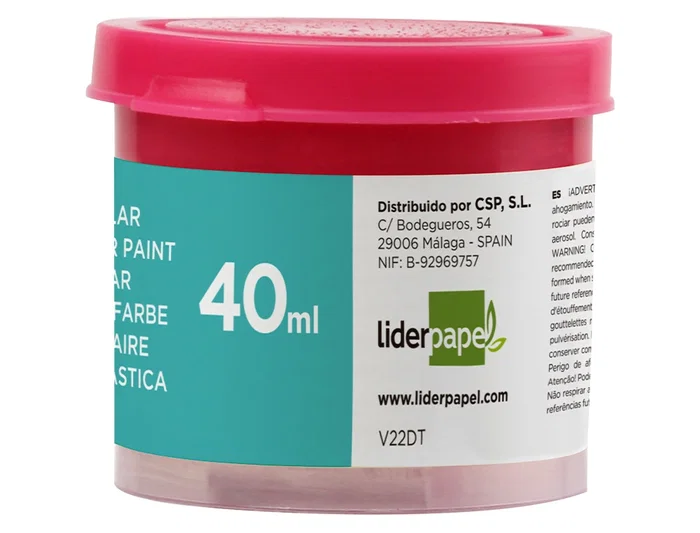 Liderpapel Tempera Escolar 40 ml, Color Magenta, Pintura Fluida y Cubriente para Niños a Partir de 3 Años, para Papel, Cartulina, Madera y Tela Liderpapel Tempera Escolar 40 ml, Color Magenta, Pintura Fluida y Cubriente para Niños a Partir de 3 Años, para Papel, Cartulina, Madera y Tela
