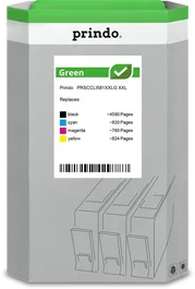 Prindo Green XXL Multipack Negro, Cian, Magenta y Amarillo