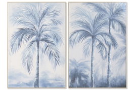 DKD Home Decor Cuadro Lienzo PS Palmera Surtido de 2 Piezas