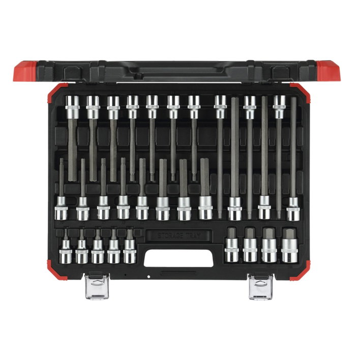 Gedore Juego de 30 dados para puntas de destornillador hexagonales 1/2 pulgadas Gedore Juego de 30 dados para puntas de destornillador hexagonales 1/2 pulgadas
